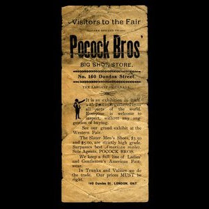 Canada, Pocock Bros., no denomination : 1887