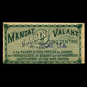 Canada, Blagdon & Paradis, 5 cents : 1895