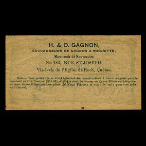 Canada, H. & O. Gagnon, 50 cents : 1895