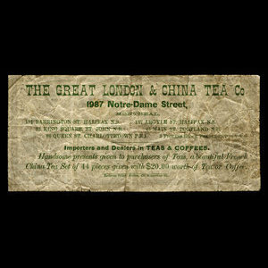 Canada, Great London & China Tea Co., no denomination : 1887