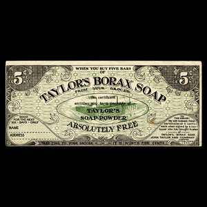 Canada, John Taylor & Co. Ltd., 5 cents : 1915