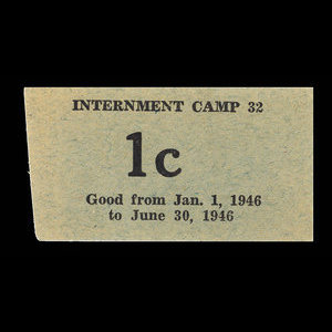 Canada, Camp 32, 1 cent : June 30, 1946