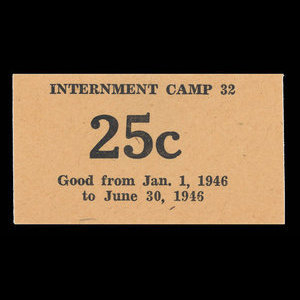 Canada, Camp 32, 25 cents : June 30, 1946