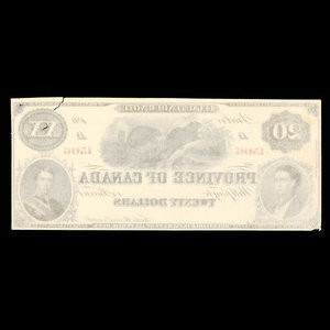 Canada, Province of Canada, 20 dollars : 1866