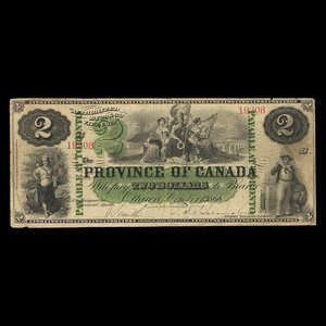 Canada, Province of Canada, 2 dollars : October 1, 1866