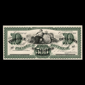 Canada, Province of Canada, 500 dollars : October 1, 1866