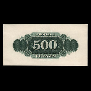 Canada, Province of Canada, 500 dollars : 1866