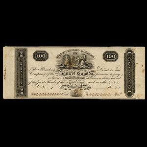 Canada, Bank of Canada, 100 dollars : 1819