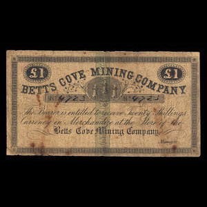 Canada, Betts Cove Mining Company, 1 pound : 1886