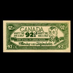 Canada, unknown, 92 1/2 cents : 1963