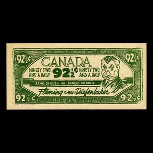 Canada, unknown, 92 1/2 cents : 1963