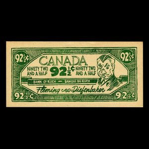 Canada, unknown, 92 1/2 cents : 1963