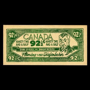 Canada, unknown, 92 1/2 cents : 1963