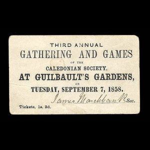Canada, Guilbault's Gardens, 1 shilling, 3 pence : 1858