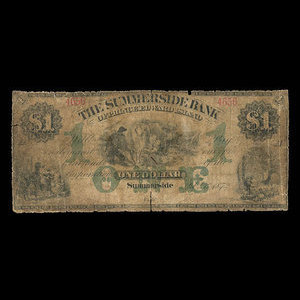 Canada, Summerside Bank of Prince Edward Island, 1 dollar : February 1, 1872