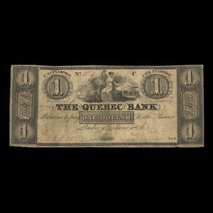 Canada, Quebec Bank, 1 dollar : June 1, 1836