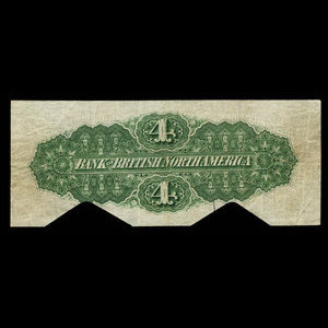 Canada, Bank of British North America, 4 dollars : July 3, 1877