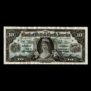 Canada, Bank of British North America, 10 dollars : July 3, 1911