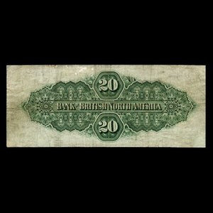 Canada, Bank of British North America, 20 dollars : July 3, 1877