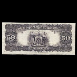 Canada, Bank of British North America, 50 dollars : July 3, 1911