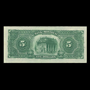 Canada, Bank of Montreal, 5 dollars : January 2, 1895
