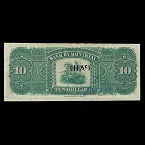 Canada, Bank of Montreal, 10 dollars : January 2, 1888