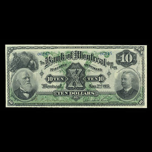 Canada, Bank of Montreal, 10 dollars : January 2, 1895