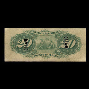 Canada, Bank of Montreal, 20 dollars : April 3, 1871