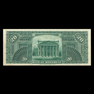 Canada, Bank of Montreal, 20 dollars : January 2, 1891