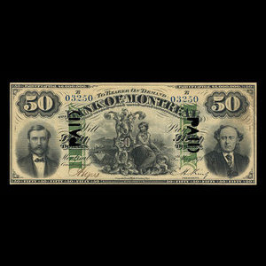 Canada, Bank of Montreal, 50 dollars : May 5, 1871