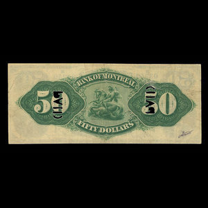 Canada, Bank of Montreal, 50 dollars : May 5, 1871
