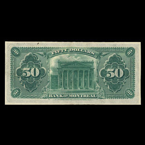 Canada, Bank of Montreal, 50 dollars : January 2, 1892