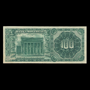 Canada, Bank of Montreal, 100 dollars : January 2, 1892