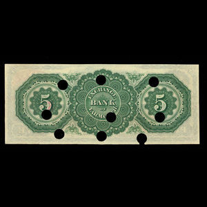 Canada, Exchange Bank of Yarmouth, 5 dollars : July 1, 1900