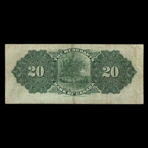Canada, Merchants Bank of Canada (The), 20 dollars : June 1, 1907