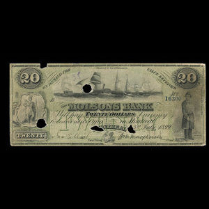 Canada, Molsons Bank, 20 dollars : July 3, 1899