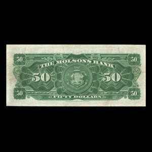 Canada, Molsons Bank, 50 dollars : January 2, 1914