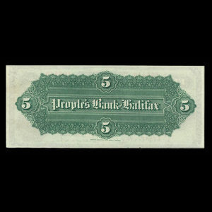 Canada, People's Bank of Halifax, 5 dollars : October 1, 1901
