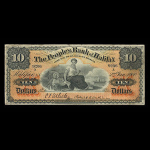 Canada, People's Bank of Halifax, 10 dollars : January 2, 1900