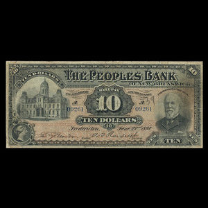 Canada, Peoples Bank of New Brunswick, 10 dollars : June 22, 1897