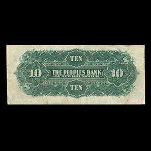 Canada, Peoples Bank of New Brunswick, 10 dollars : July 1, 1904