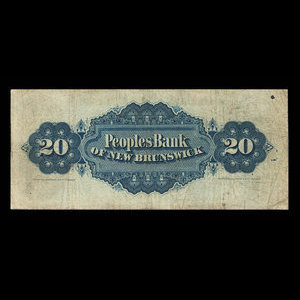 Canada, Peoples Bank of New Brunswick, 20 dollars : June 22, 1897