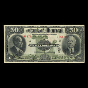 Canada, Bank of Montreal, 50 dollars : January 2, 1923
