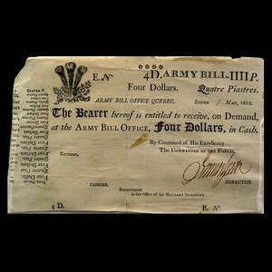 Canada, Army Bill Office, 4 dollars : May 1813