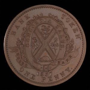 Canada, Quebec Bank, 1 penny : 1837