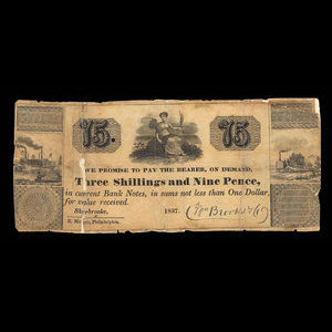 Canada, Wm. Brooks & Co., 75 cents : 1837