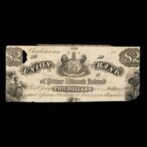 Canada, Union Bank of Prince Edward Island, 2 dollars : 1872