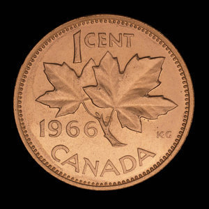 Canada, Elizabeth II, 1 cent : 1966