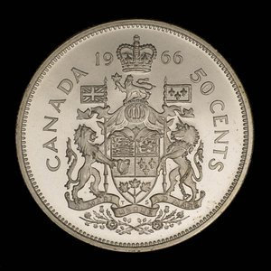 Canada, Elizabeth II, 50 cents : 1966