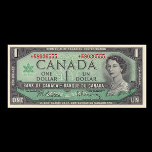 Canada, Bank of Canada, 1 dollar : 1967